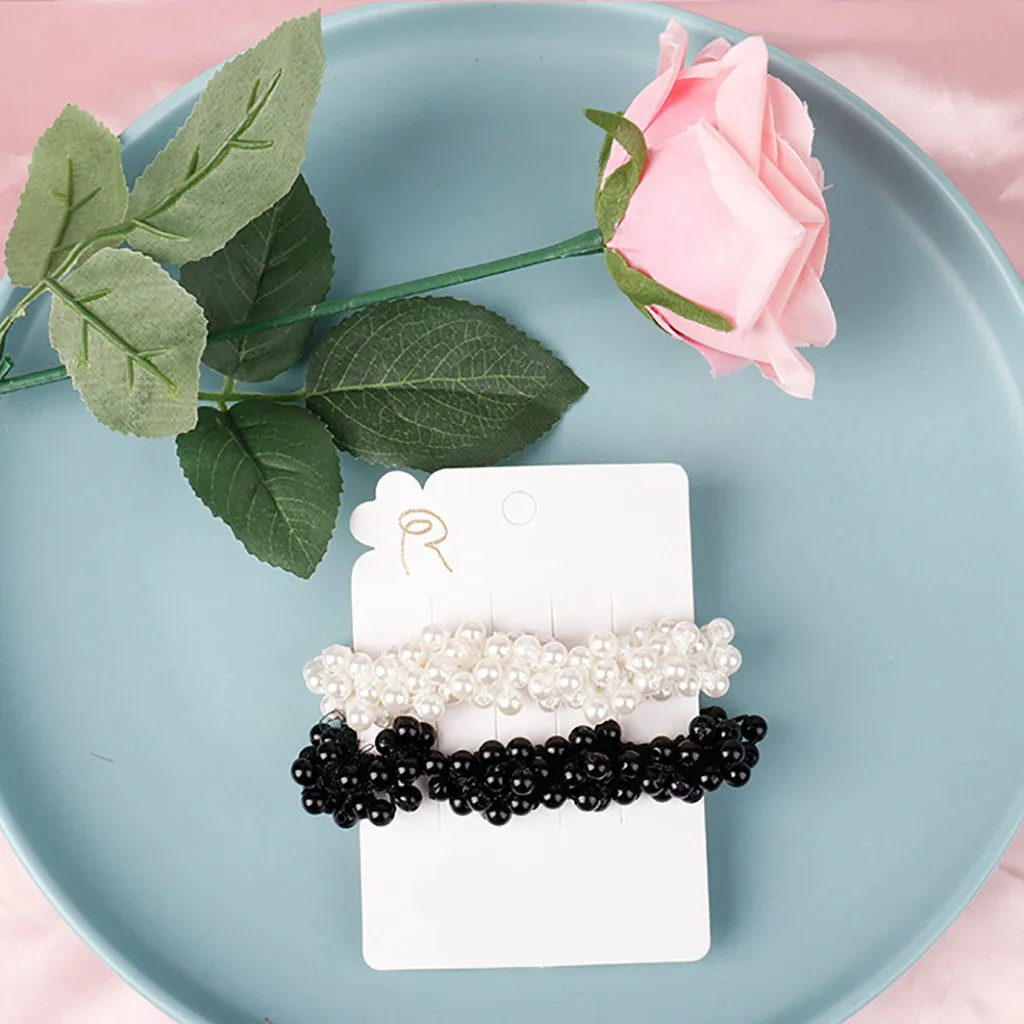 1 шт. модные резинки для волос с жемчужинами бусины кольца галстук Корейская