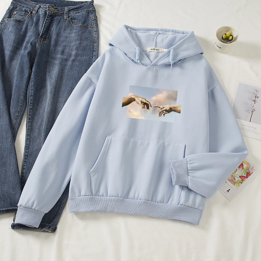 Vintage Thick Hoodies Pullovers Oversize Sweetshirts Womem Creative Hands Gothic Hoodies Punk Cartoon Hoodie Women Tracksuit