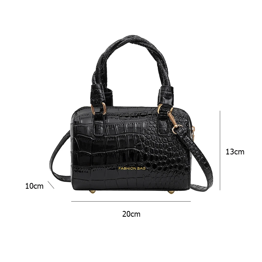 

PU Leather Shoulder Bags Large Capacity Women Alligator Printed Handbag Female Casaul Solid Zipper Crossbody Bags