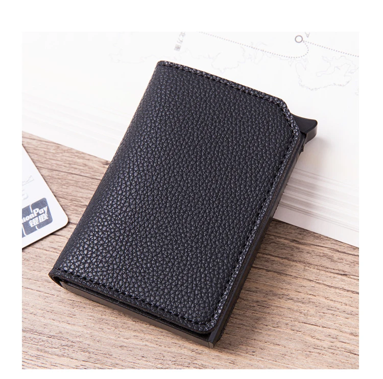 BISI GORO Anti-theft Card Case Carbon Fiber RFID Pop-up Clutch Smart Card Wallet Multifunctional Men Unisex Card Holder