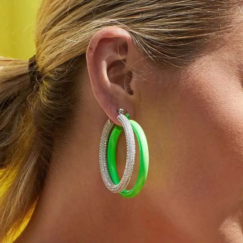 Женские акриловые серьги N84D новые большие круглые ярких цветов для молодых