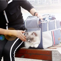 1pcs oxford cloth travel pet bag portable pet handbag with breathable mesh shoulder pet bag for outgoing cat bed pet supplies