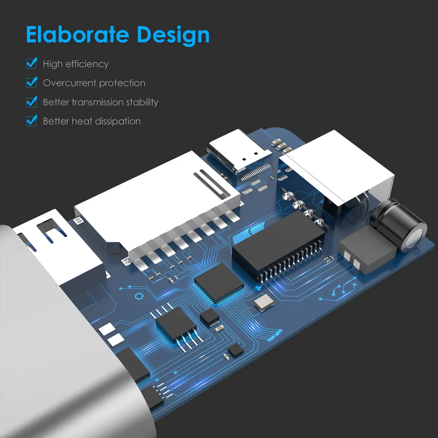 USB C цифровой AV мультипортовый концентратор с 4K HDMI 2 3 0 кардридер Type зарядка