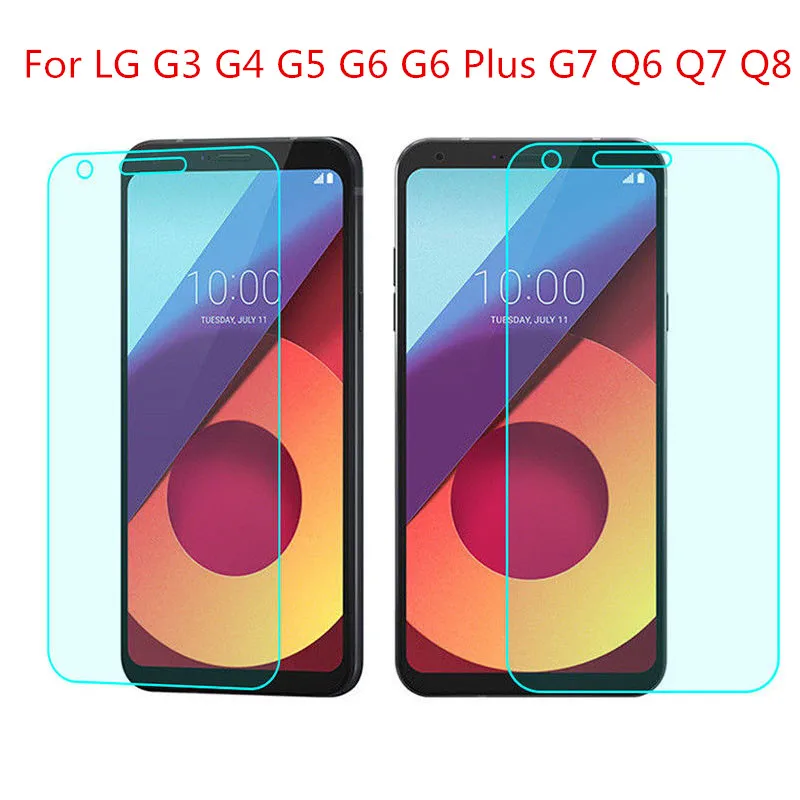 2 шт./лот закаленное стекло для LG G7 G6 G5 G4 G3 Противоударная Защитная пленка экрана Q6