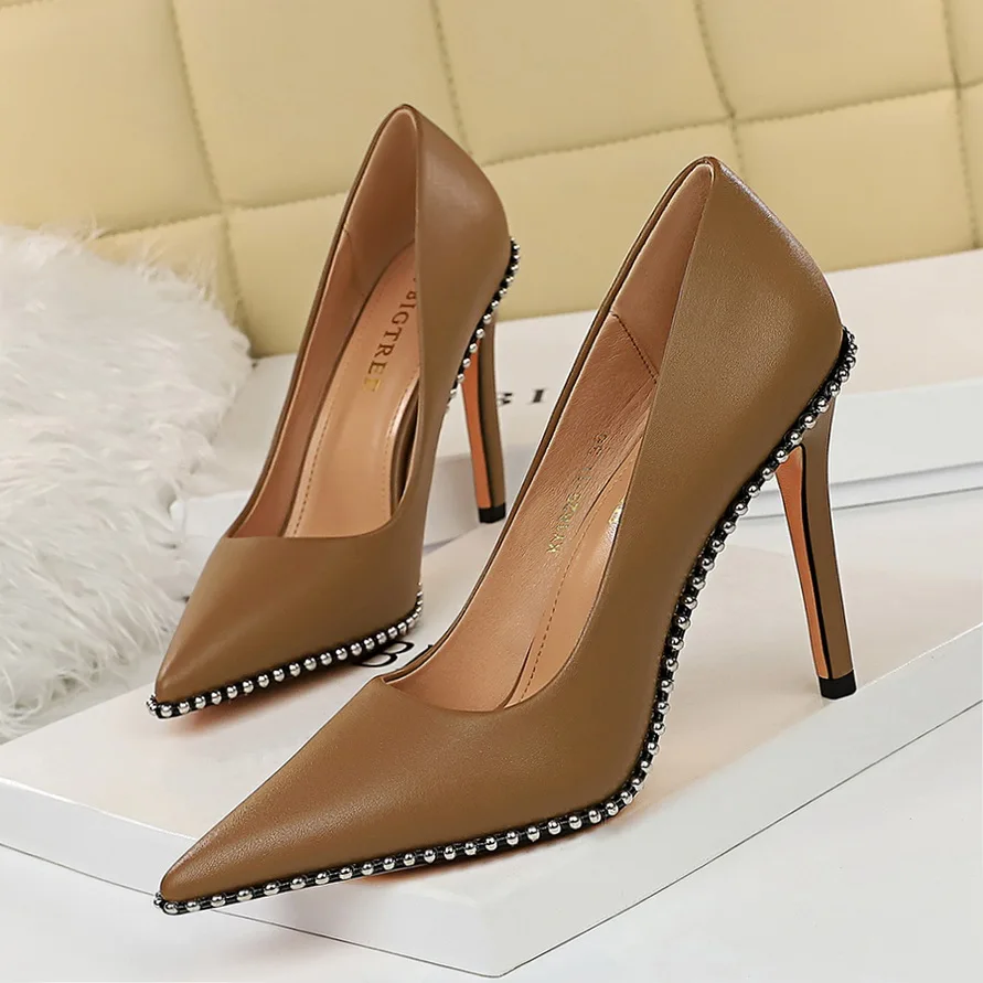 

Bigtree Shoes Rivet Women Pumps Pointed Toe High Heels Suede Women Shoes Sexy Party Shoes Women Heels Women Sandals Stiletto