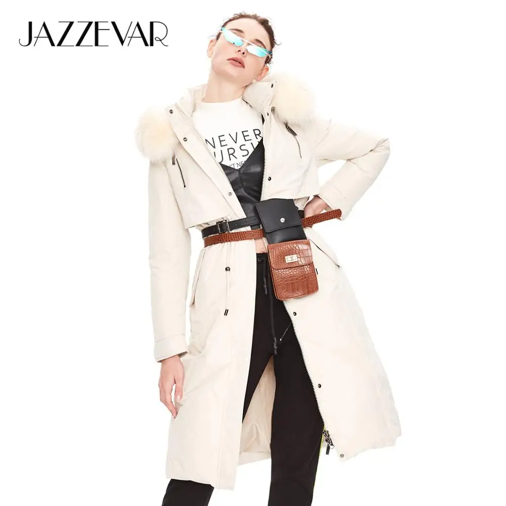 JAZZEVAR 2019 Зимнее новое поступление зимнее женское пальто высокого качества с