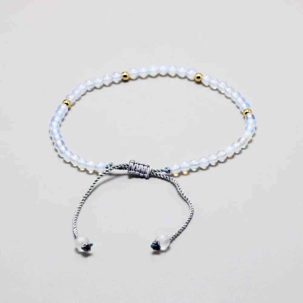 Натуральный опал камни для медитации Йога браслет женщин 3 мм маленькие бусины