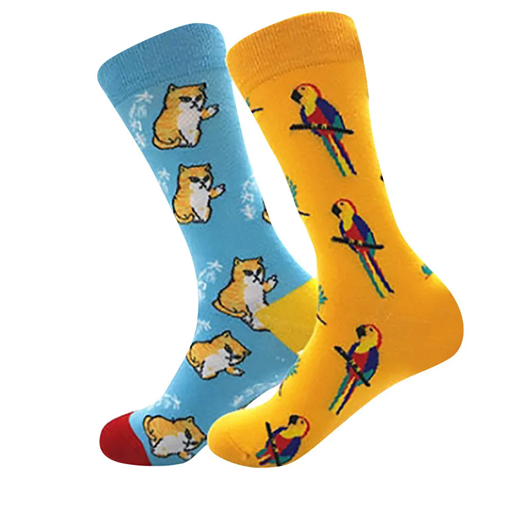 Socks Winter Warm Fashion Women Funny Cute Socks Casual Cotton Print Middle Socks Calcetines Meias W2