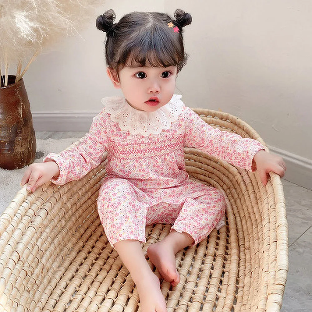 

Infant Clothes Spring Newborn Print Romper Girls Clothes Climbing Clothes Korean Version Of Pure Cotton Long-Sleeved Jumpsuit