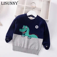 2021 new autumn winter baby boys sweater jumper cartoon dinosaur children sweaters toddler pullover kids clothes 2 8y cotton