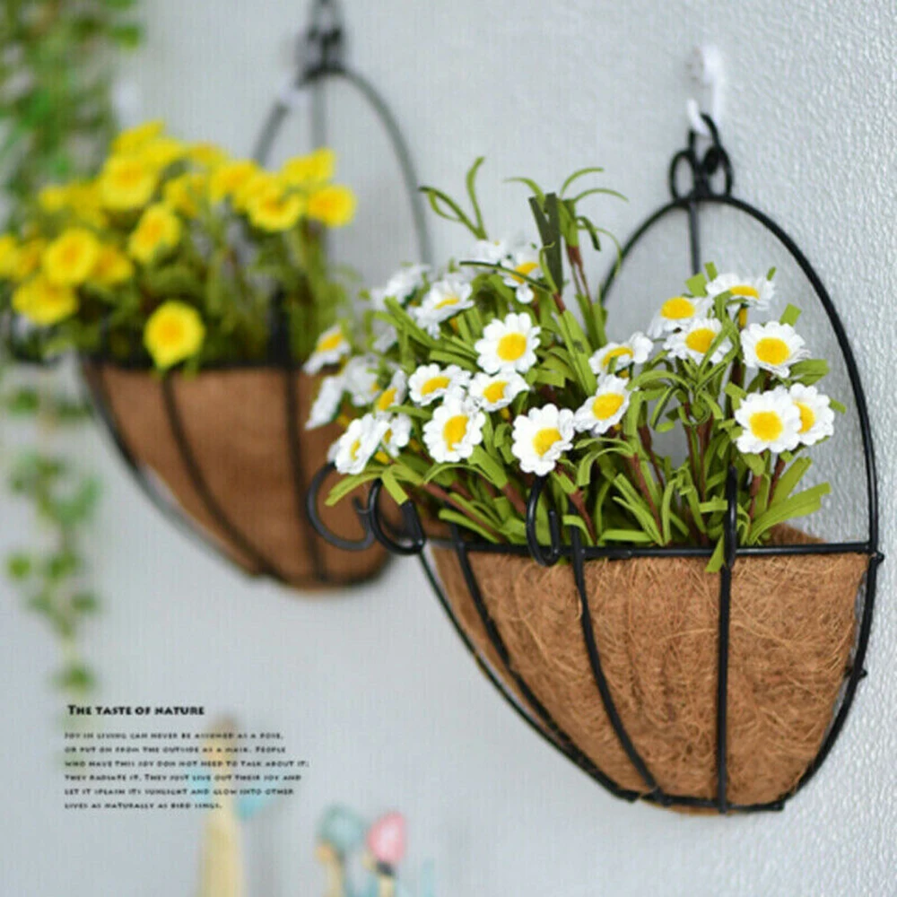 

Planter Flower Basket Decor Iron+Coconut Palm Supplies Accessories Accessory