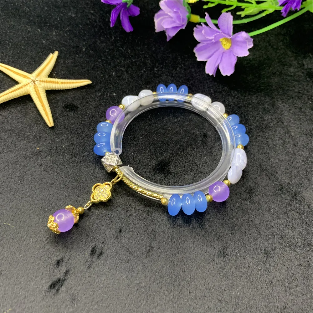 В богемном стиле ручной работы бусы из натурального камня браслет 5x8 мм нефрит