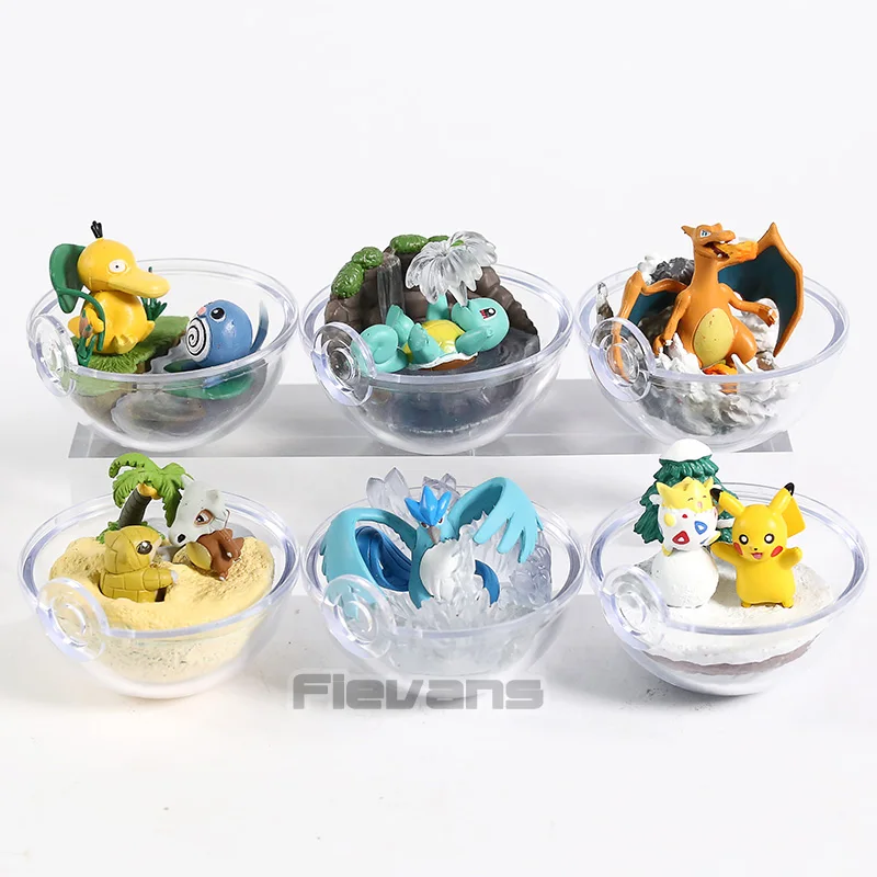 A no box Монстров центр Ampharos Espeon из анимационного сериала "Pidgeotto Chikorita Wooper Ponyta Suicune ПВХ Фигурки игрушки куклы подарки 6 шт./компл - Цвет: A no box