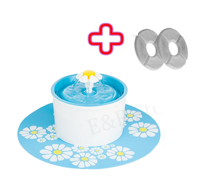 blue combo Автоматический фонтан для воды для домашних животных, диспенсер для воды, большая миска для питья с пружиной, автоматический питательный фильтр для кошек, 1.6л, 3 цвета - Цвет: blue combo
