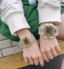 Модные прозрачные светодиодные цифровые часы, квадратные женские часы, спортивные электронные наручные часы с ремешком, женские часы, Прямая поставка