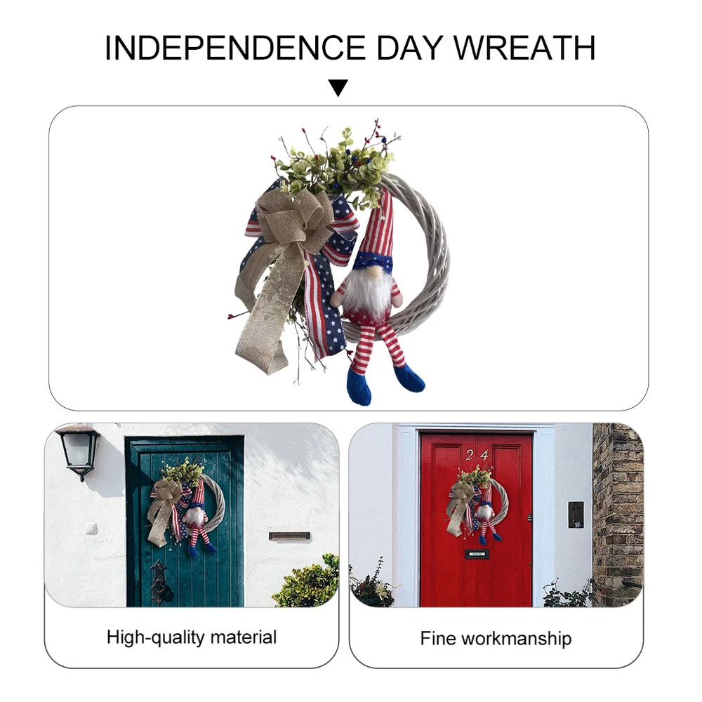 

1Pc Decorative Wreath Prop Independence Day Garland Festival Wreath Ornament