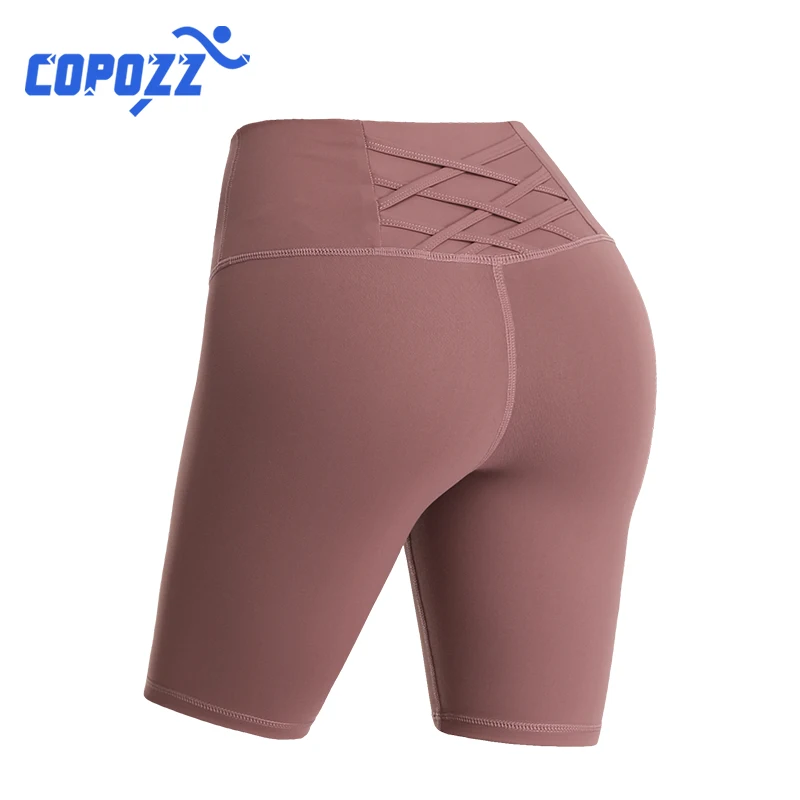 Copozz бесшовные шорты для йоги с высокой талией бега фитнеса быстросохнущие