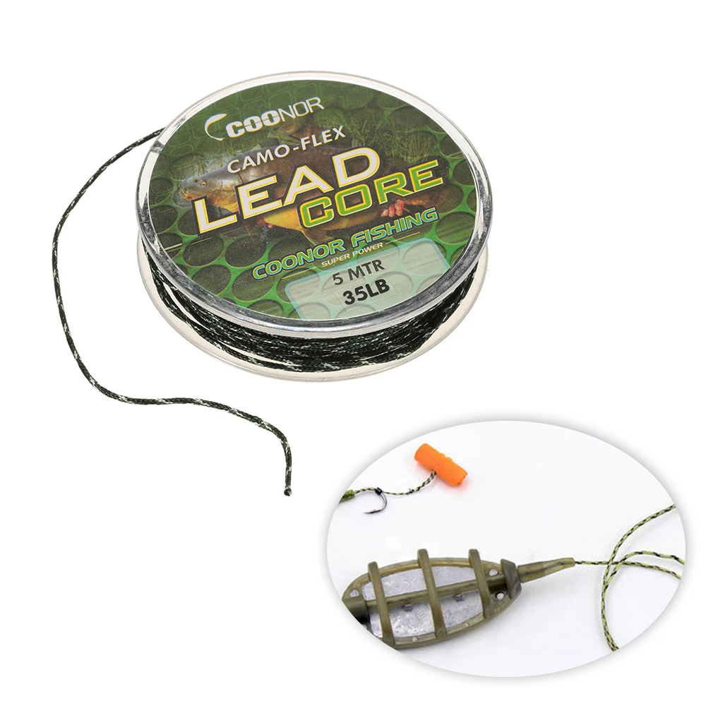 Рыболовная леска со свинцовым сердечником камуфляжная плетеная основа для ловли