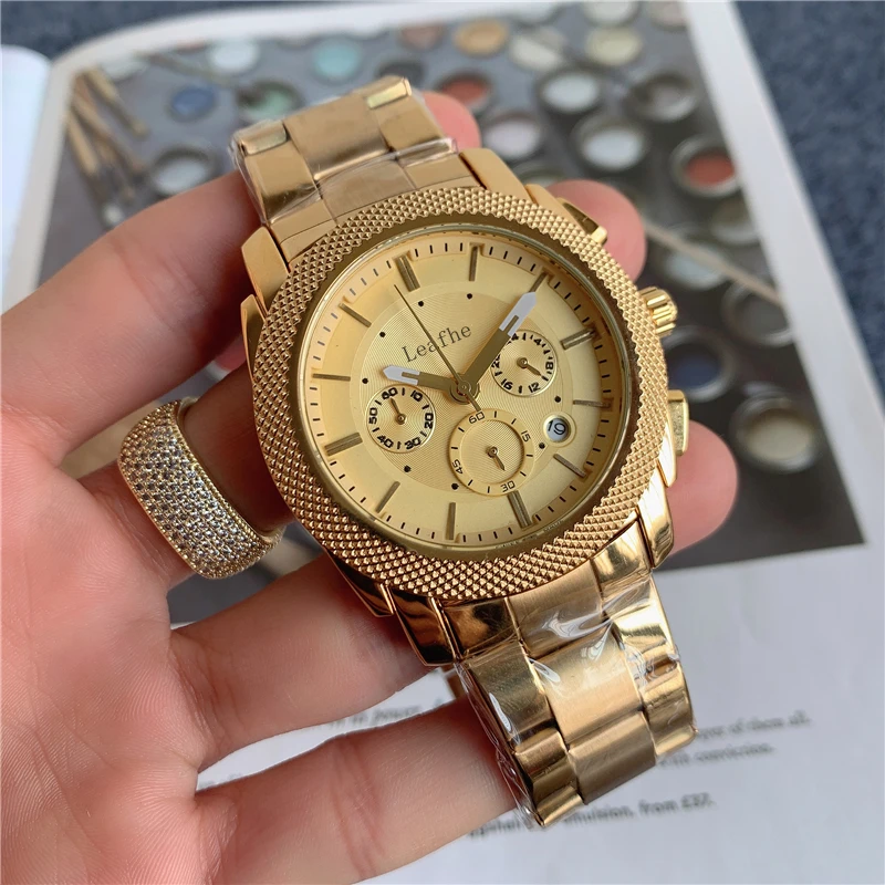 

Luxury full-featured fashion quartz watch stainless steel dial diameter 45mm Montre Femme Relogios