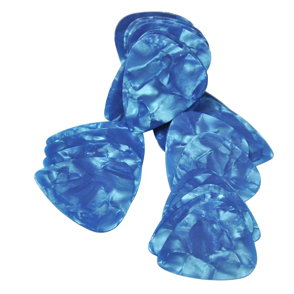 

Lot of 100pcs Thin 0.46mm Gauge Celluloid Guitar Picks Plectrums Sky Blue Pearl
