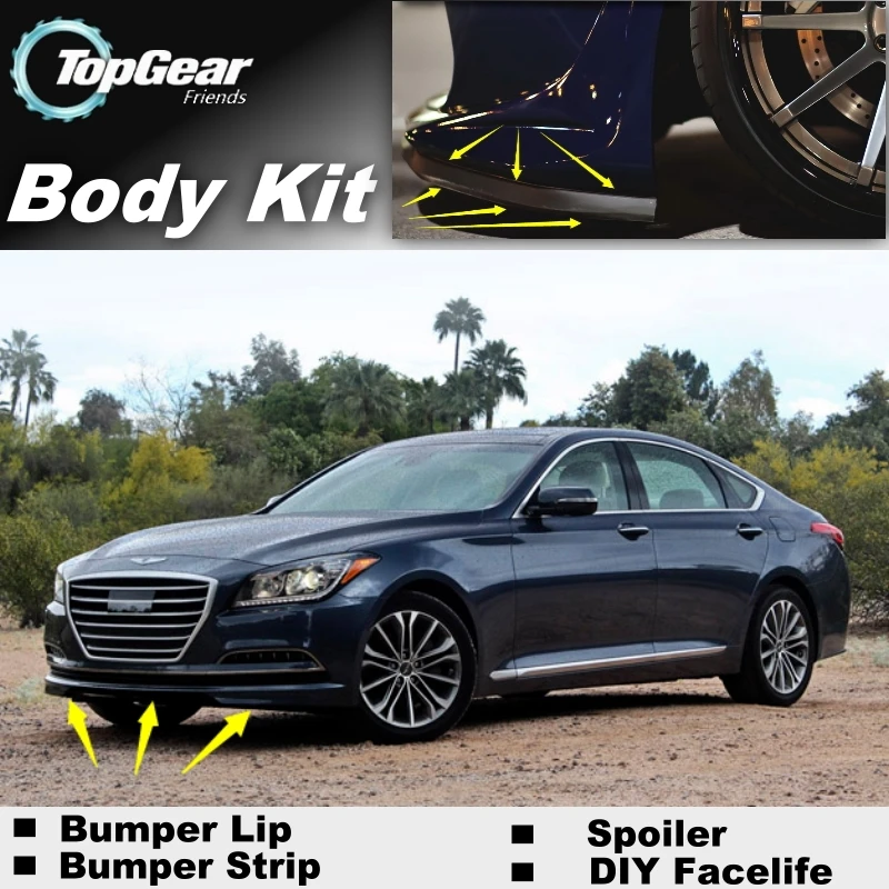 Для Hyundai Rohens / Genesis бампер губа/передний спойлер дефлектор для TopGear друзья Тюнинг