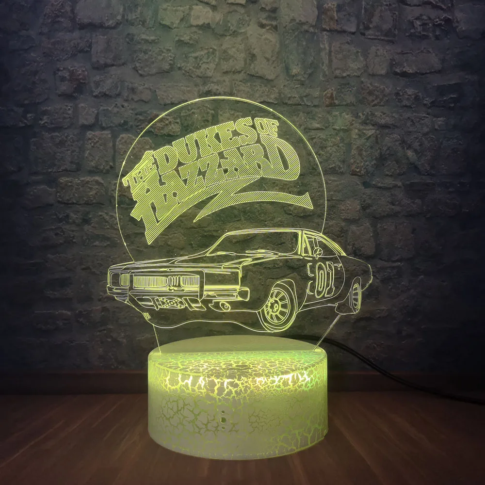 3D Hazzard Автомобильная моделирующая настольная лампа визуальные Светодиодные