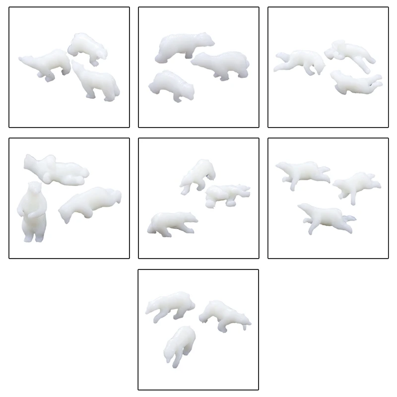 

2021 New 3 Pcs/Set Soft Plastic Polar Bear Models Epoxy Filling Material Modeling Filler
