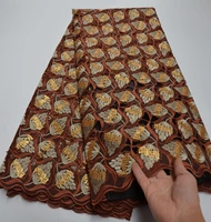 hot high quality african nigerian embroidery sequins organza french mesh net sequence lace fabric for africa nigeria party