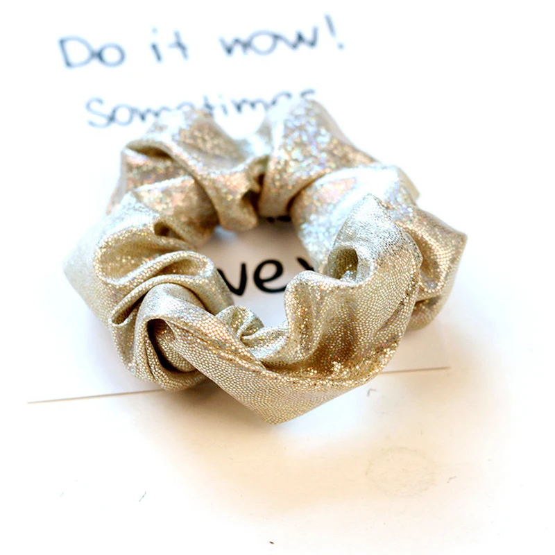 Женская Блестящая модная эластичная резинка для волос повязка девочек зажим