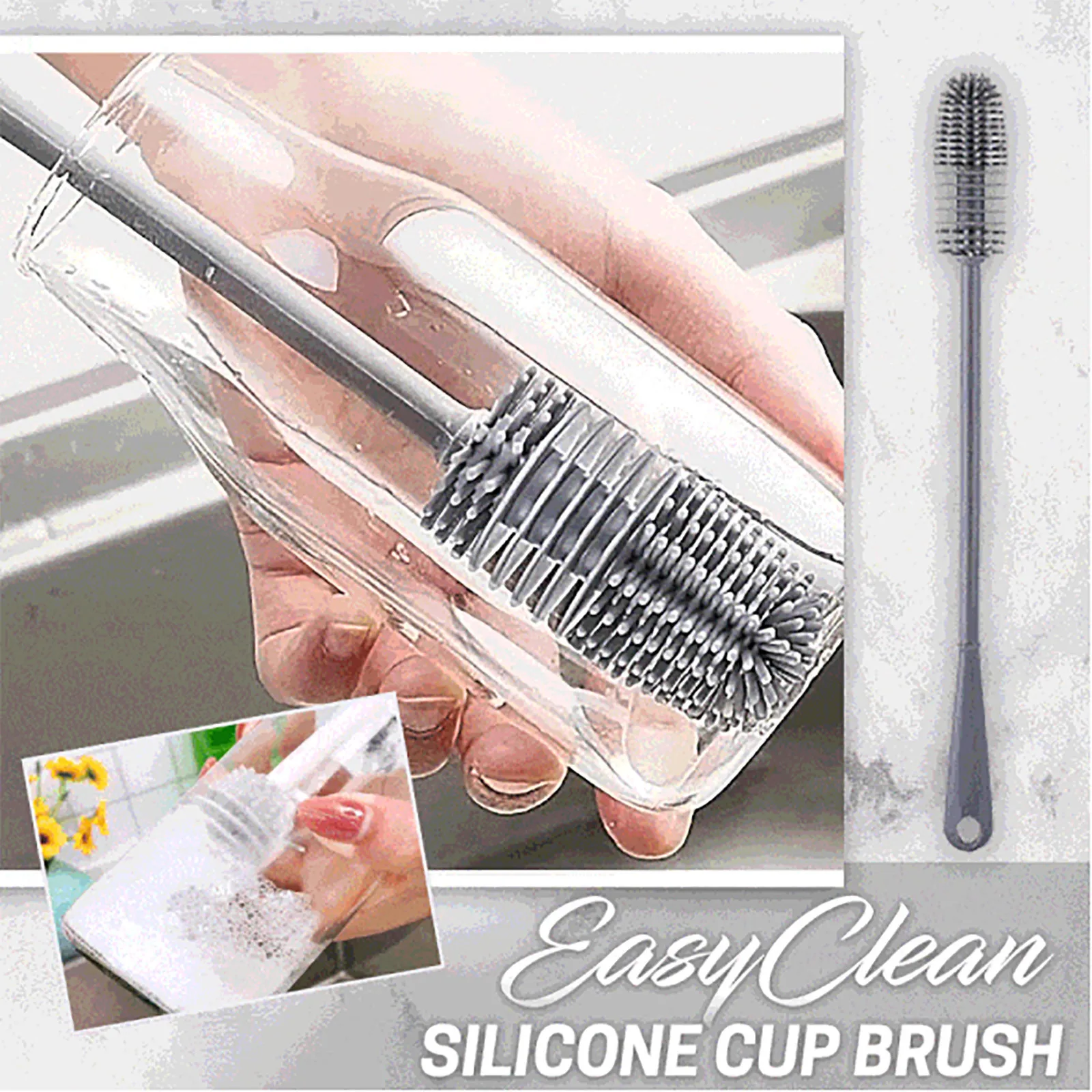 

Long handle brush Bottle Brush Cup Scrubbing Silicone Kitchen Cleaner For Washing Cleaning Long handle brush kitchen accessor