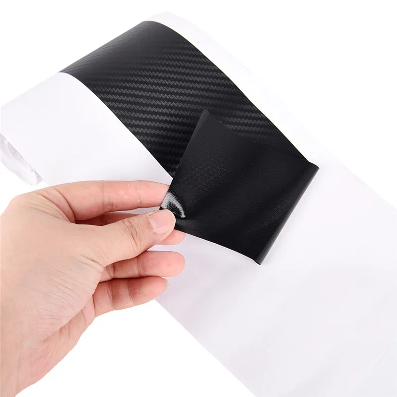 4Pcs/lot Carbon Fiber Look Car Sticker Black Door Plate Stickers Sill Scuff Cover Anti Scratch Decal Universal For All | Автомобили и