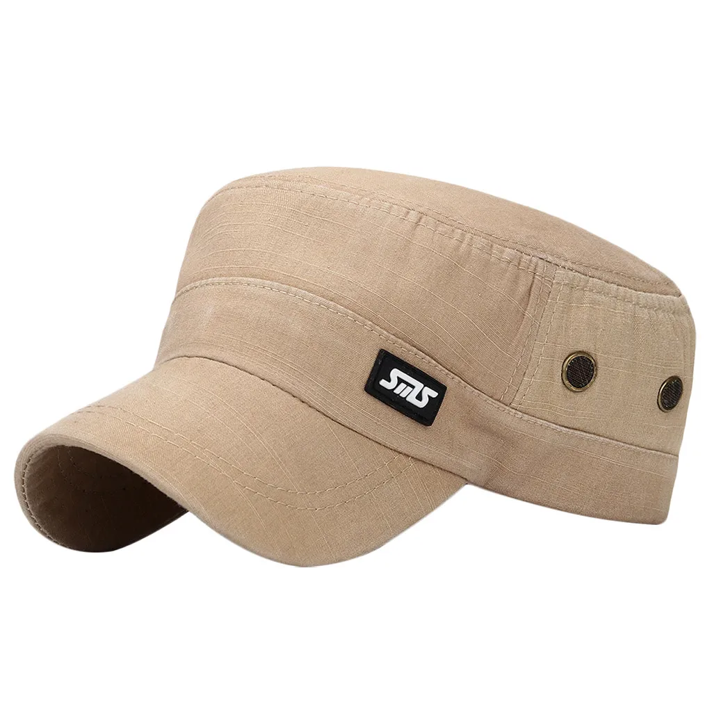 

Fashion Unisex Military Style Flat Cap Solid Color Adjustable Flat Cap Vintage Baseball Cap Sport Sun Hat Casual Hat
