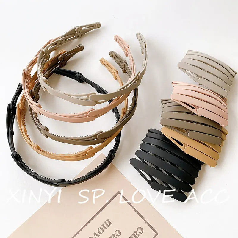 

XIAOBOACC Foldable Hair Bands Headband Women Girl Retractable Folding Hair Hoop Anti Slip Hair Clip Hair Accessories Wholesale