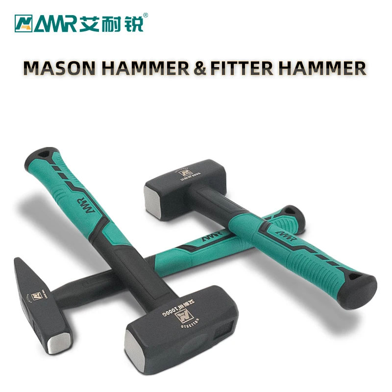 AMR Masonry Hammer Heavy Duty Glass Fiber Hammer Octagon Hammer Square Head Big Hammer 1LB 2LB