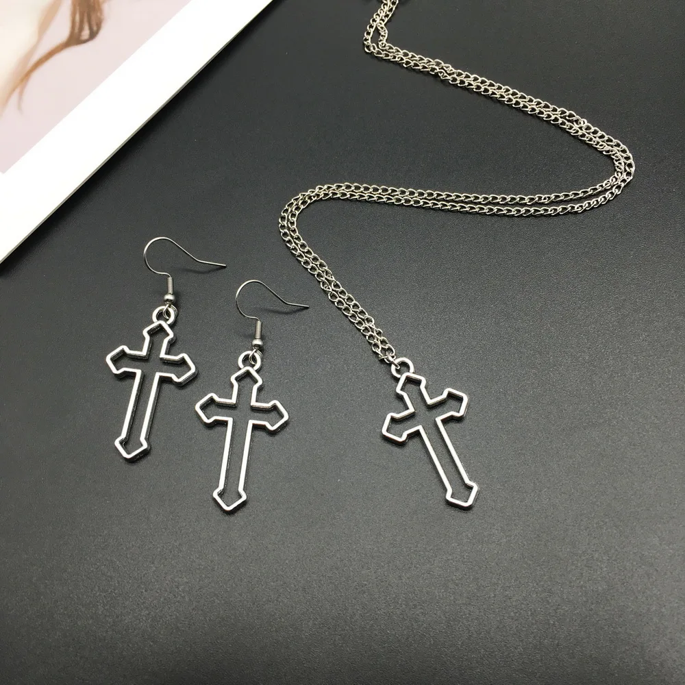 Ожерелье с подвеской крестом для мужчин и женщин модное колье на длинной цепочке