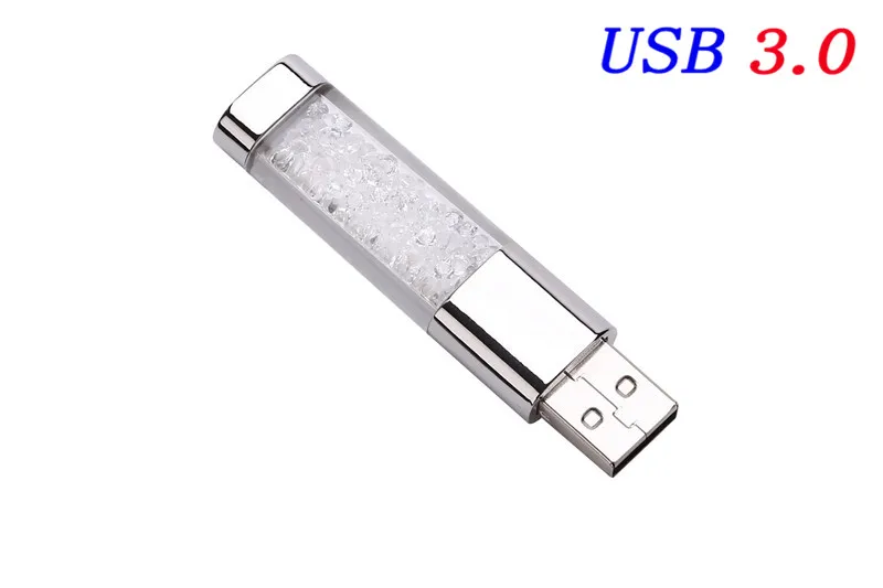 Кристаллические элементы USB флеш-накопители USB 3,0 флэш-накопитель U Диск флеш-накопитель 4 ГБ 8 ГБ 16 ГБ 32 ГБ 64 ГБ 128 ГБ творческие подарки - Color: White