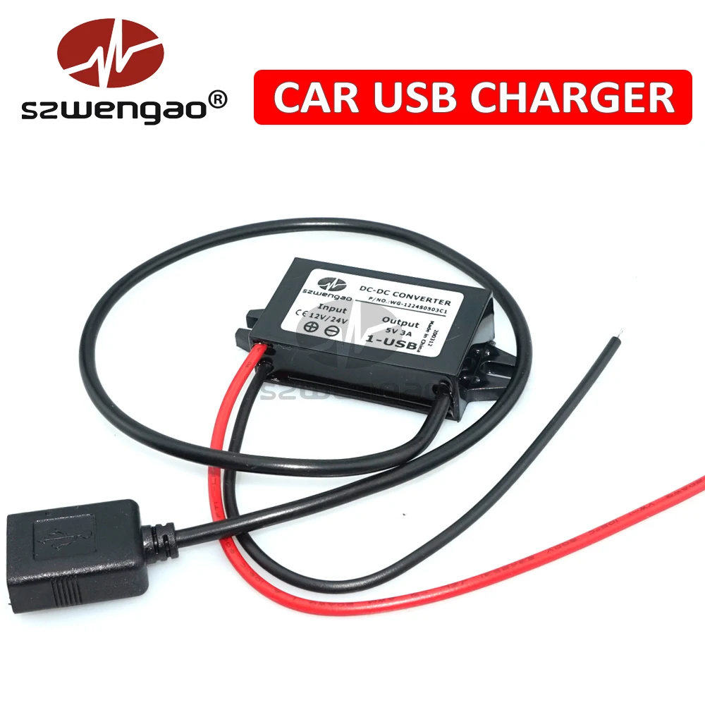 Зарядное устройство USB szwengao DC-DC 12 В 24 до 5 3 А 15 Вт с понижающим преобразователем