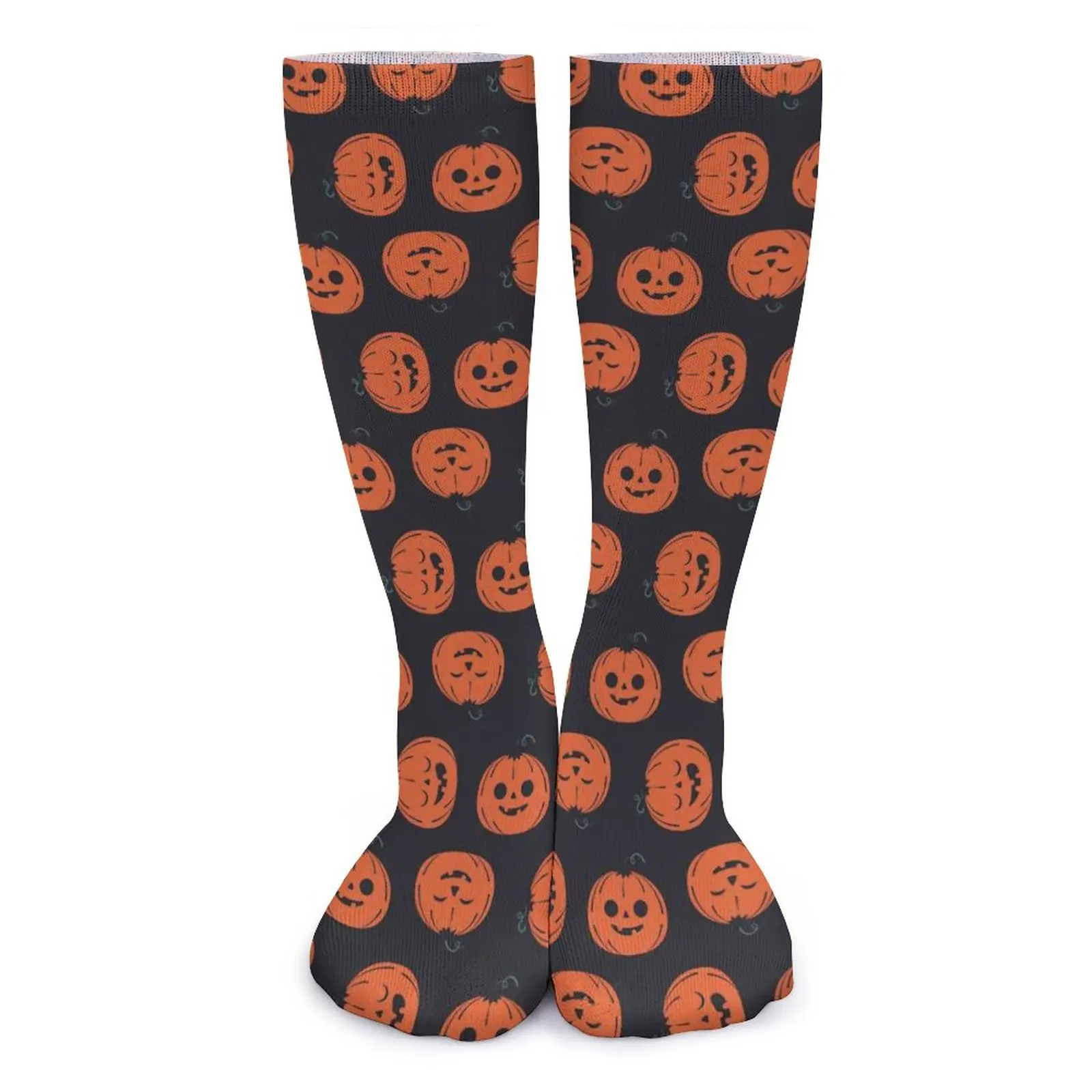 

Halloween Pumpkin Socks Funny Cute Large Chemical Fiber Silly Stockings Pattern Teen Non Skid Golf Socks