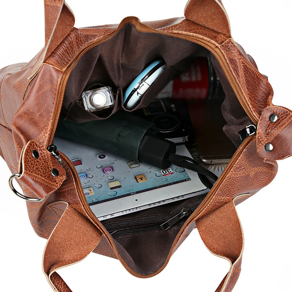 Модная женская сумка bolsa feminina однотонная вместительная кожаная дорожная для