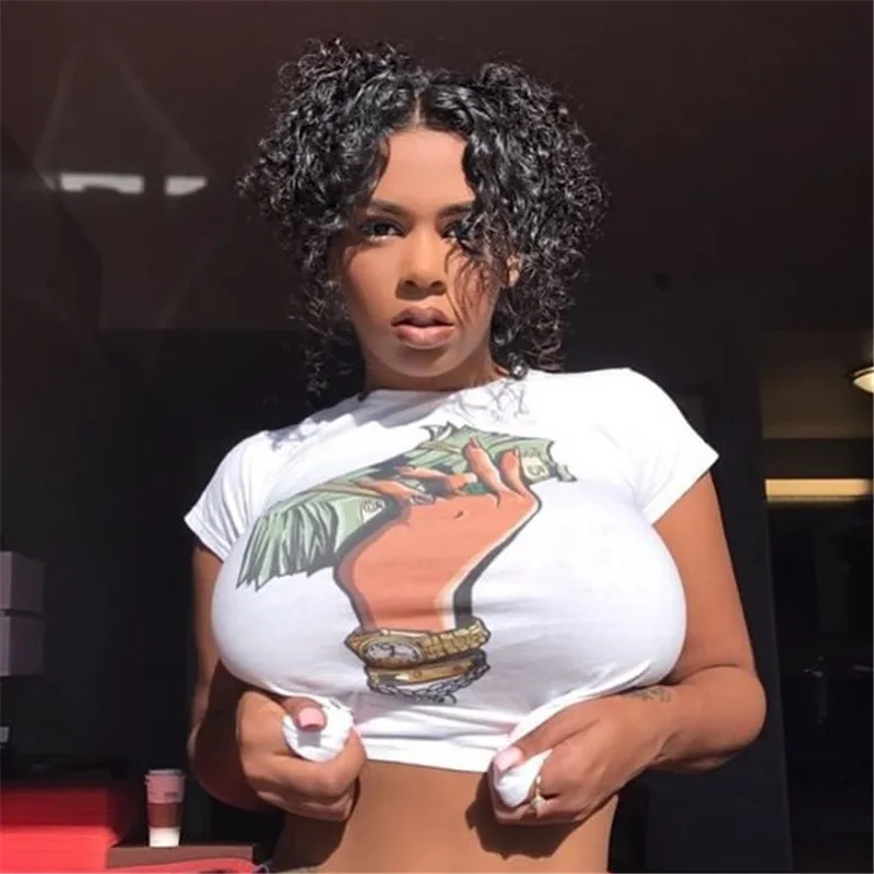 Женская футболка с коротким рукавом белая Повседневная забавная в стиле