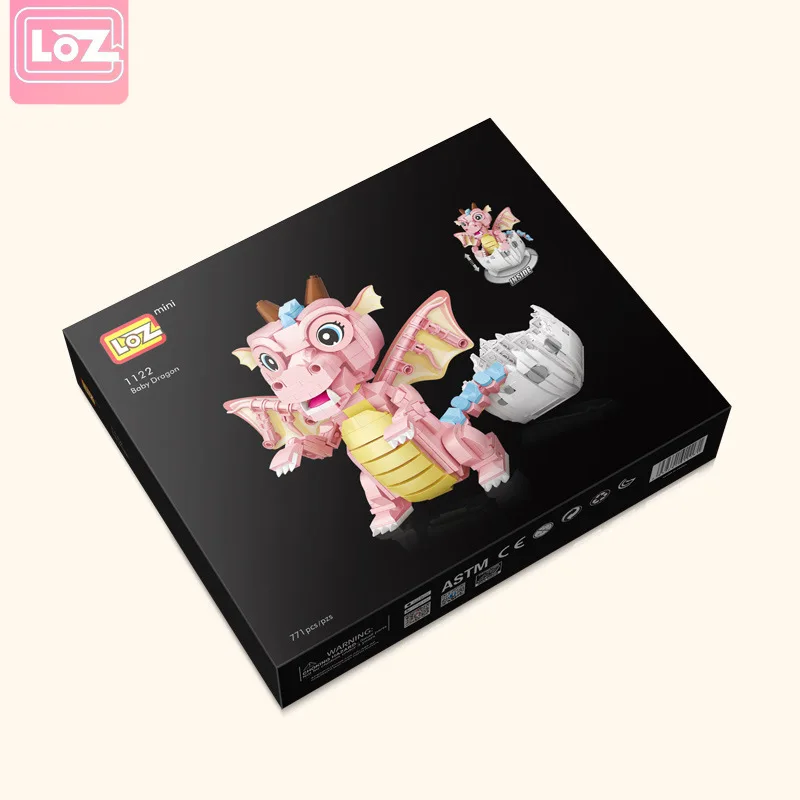 

771pcs LOZ MIni building Blocks lovely baby dragon animal Model Educational Bricks Toys For Childrens girls Gifts Brinquedos