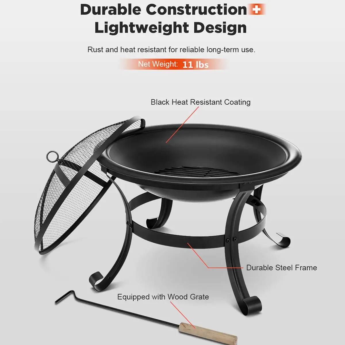 

3 in 1 BBQ Grill Steel Fire Pit Charcoal Grill Outdoor Camping Campfire Family Barbecue Pots Gatherings Garden Party Supplies