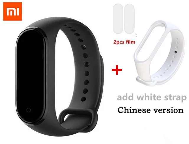 add White strap Xiaomi Mi Band 4 смарт-Браслет фитнес-браслет AI Bluetooth 5,0 AMOLED цветной сенсорный экран AI частота сердечных сокращений - Цвет: add White strap