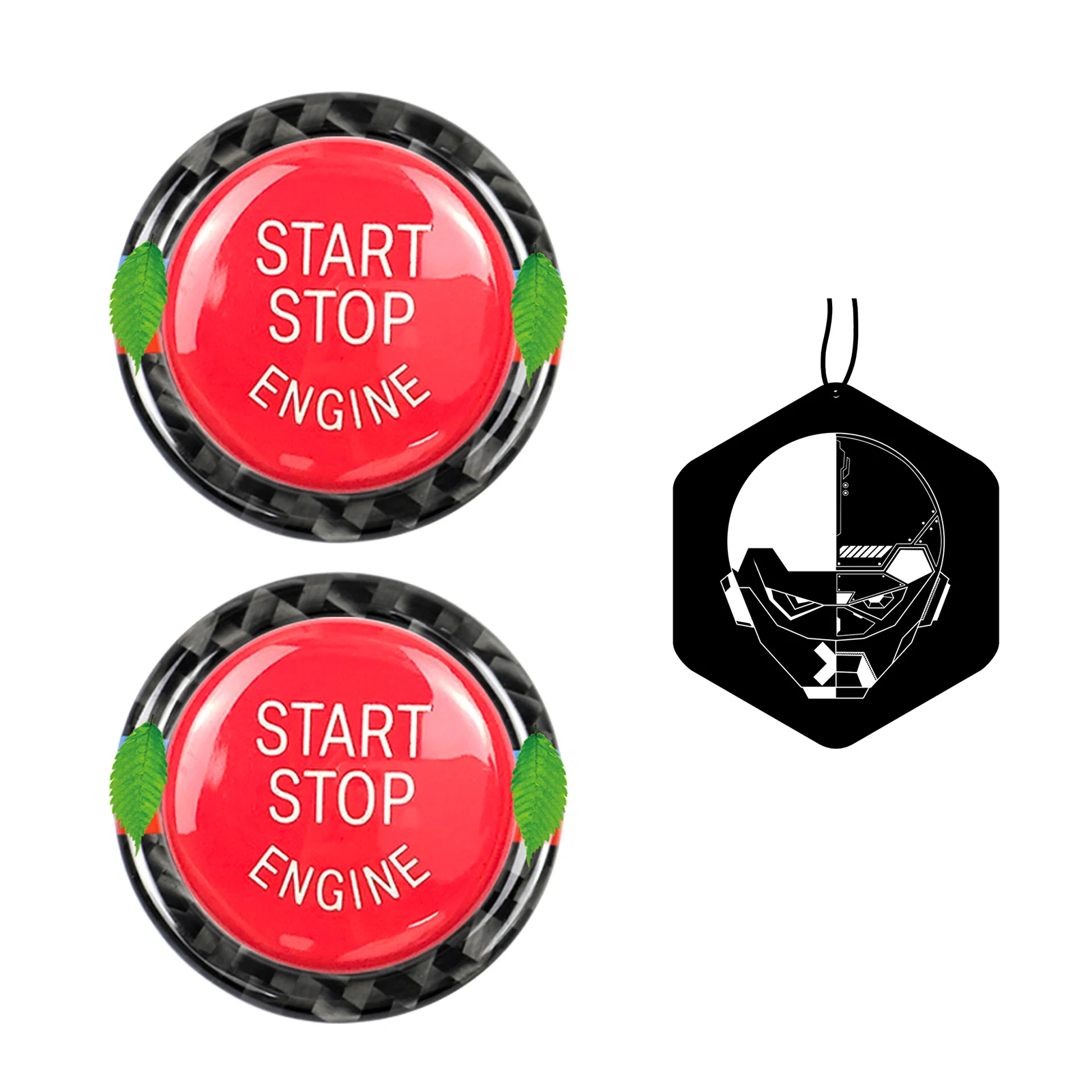 2Pcs Carbon Fiber Car Engine Start Stop Button Rings Trim for BMW E90/E92/E93 | Автомобили и мотоциклы