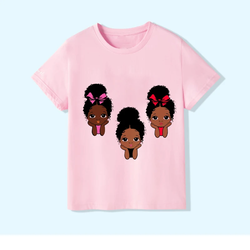 Милая маленькая черная футболка с принтом меланина для девочек и мальчиков