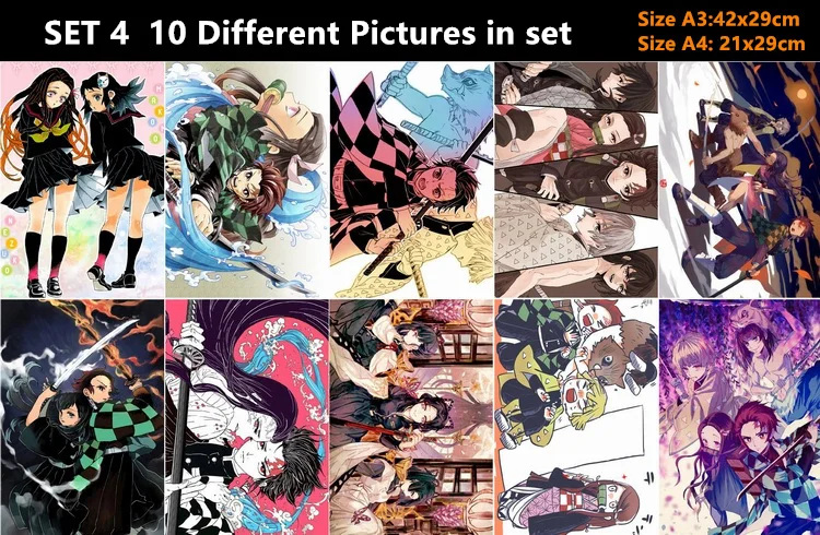 10 шт./лот Аниме Убийца демонов: Kimetsu no Yaiba постер наклейка открытка игрушка