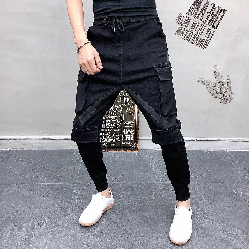 Повседневные брюки-карго брюки Erkek Pantolon модные весенние с боковыми карманами и
