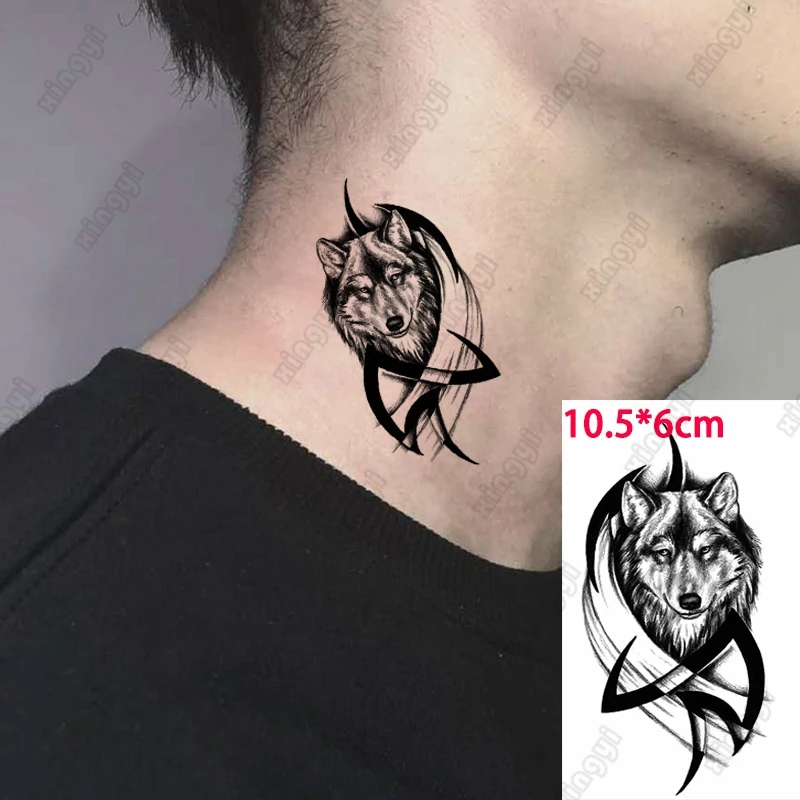 Переводная татуировка с рисунком Диабло волк Лев крест тотем старое школьное