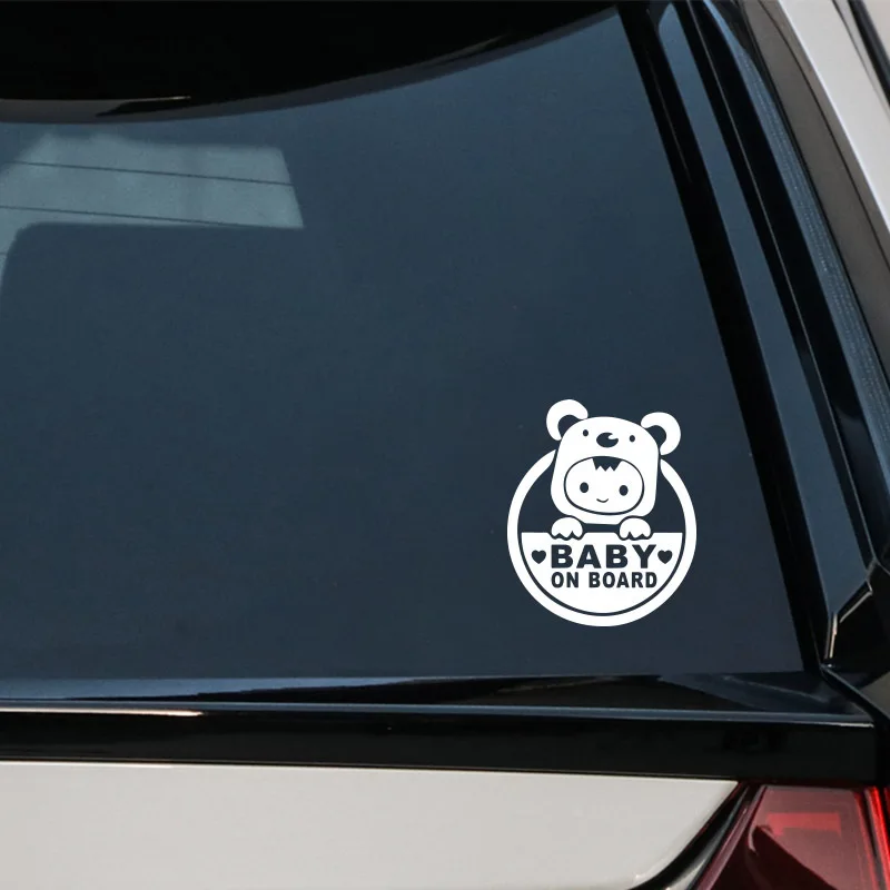 

13cm*15cm Baby On Board Sticker Fashion Baby In Car Vinyl Decals Motorcycle Car Sticker Car-styling Black white yellow red 2021