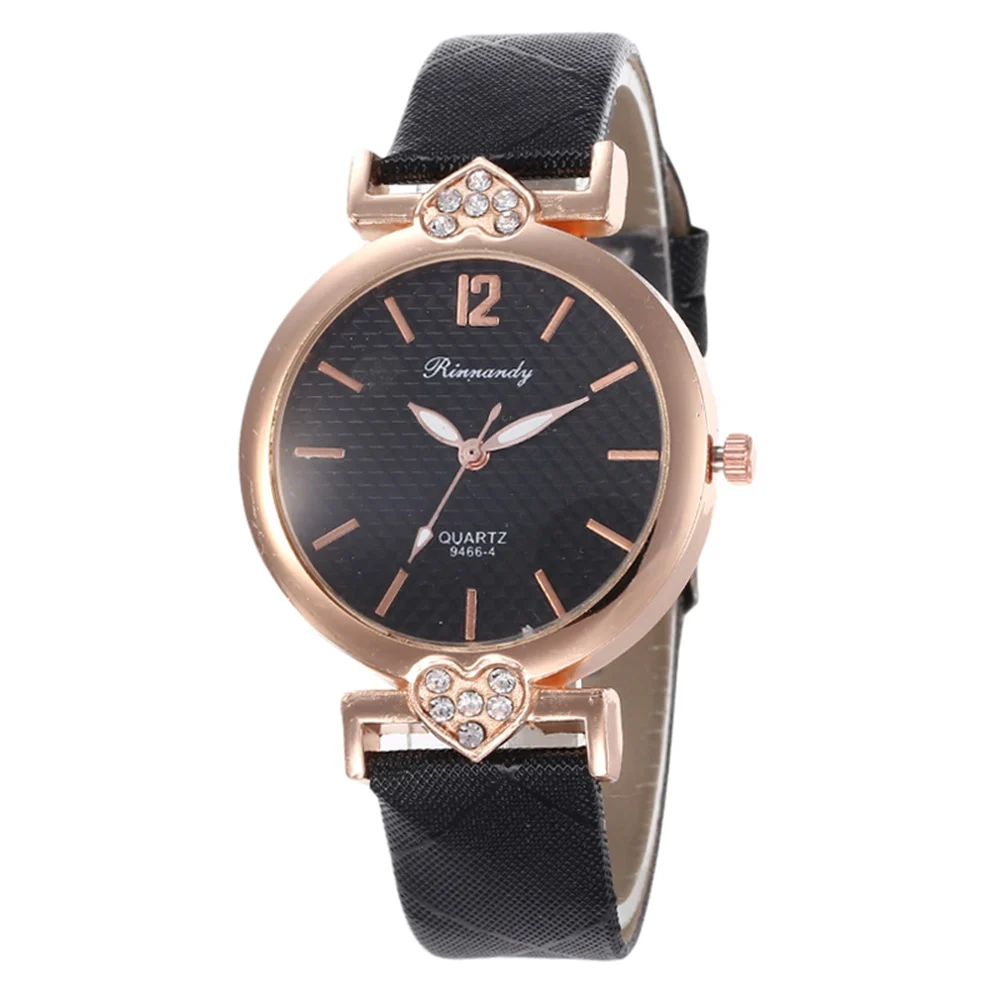 Горячая новинка женские часы Кожаный браслет со стразами наручные модные